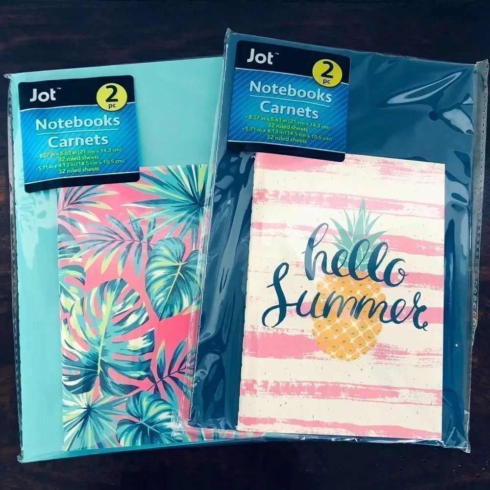Hello Summer Tropical Pineapple Botanical Notebooks Lot